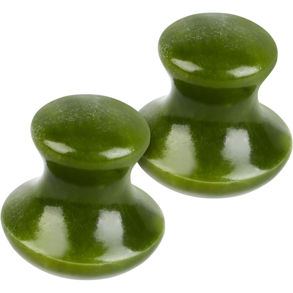 Hkhbjs Green Mushroom Facial Massage Stones 2Pcs Jade Smooth Massaging Stones