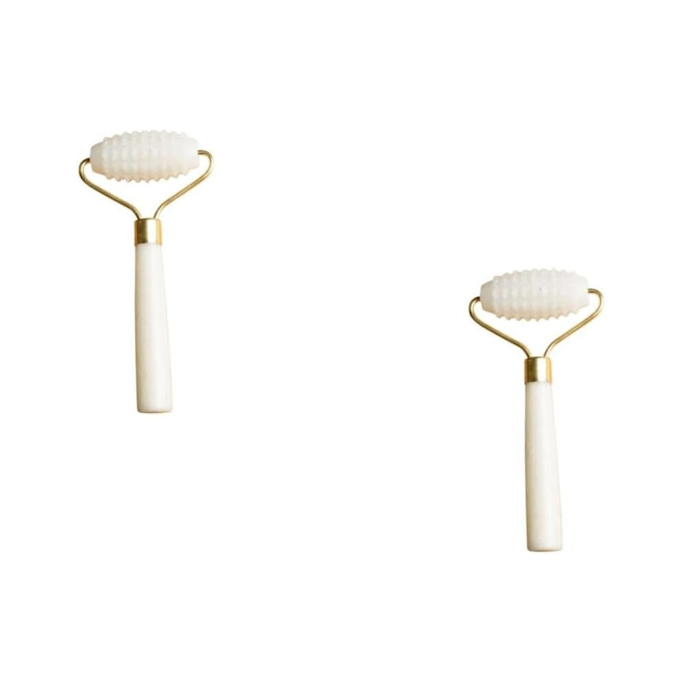 Hkhbjs 2Pcs Natural Crystal Facial Massager Jade Roller For Face Care Comfortable Use