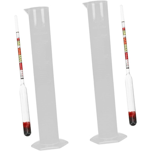 2 Sets Wine Hydrometer Triple Scale Alcohol Hydrometer Glass Plastic Accurate Reading Measure Alcohol