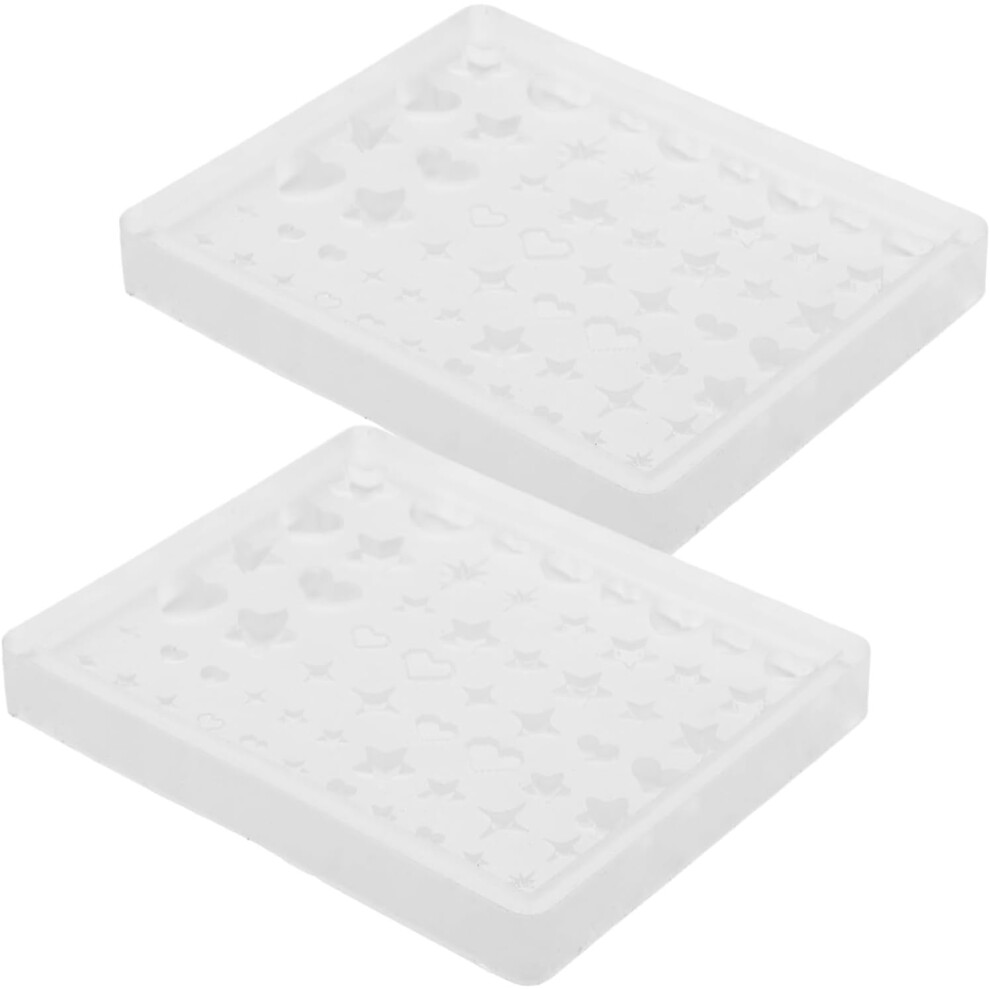 Hkhbjs 2Pcs Silicone Nail Art Molds For Women Heart Star Charms Easy Demolding Nail Accessories Silicone Moulds