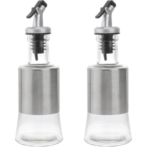 2 τεμάχια δοχεία αποθήκευσης λαδιού 200ml στεγανά γυάλινα μπουκάλια διανομής λαδιού