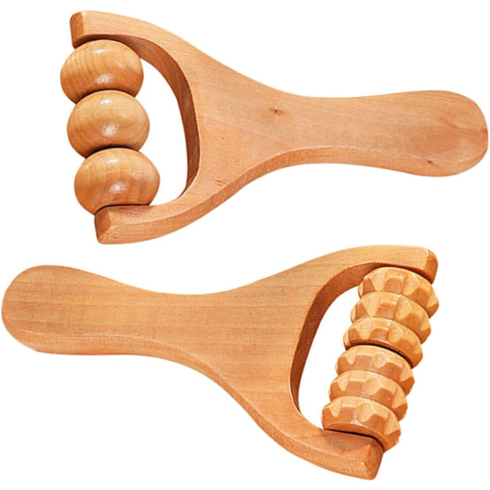 Hkhbjs 2Pcs Wooden Massage Roller Manual Muscle And Foot Massager Tool