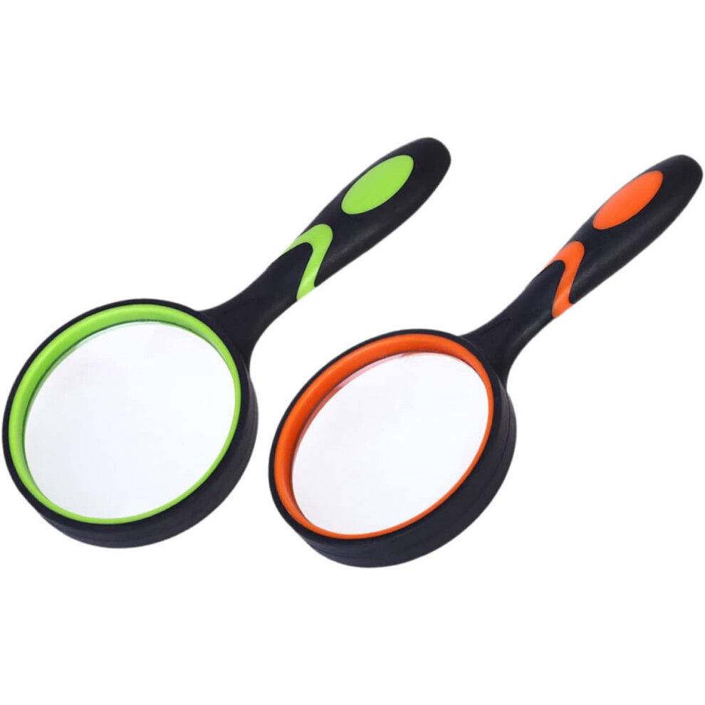 Hkhbjs 2Pcs Handheld Magnifying Glass Magnifying Glass For Reading Observation Magnifier Shatterproof Lens