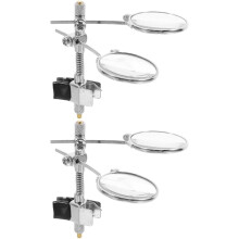 Lot de 2 loupes de 25 mm avec lentille en verre grossissant 5x et clip, double lentille pour bijoux