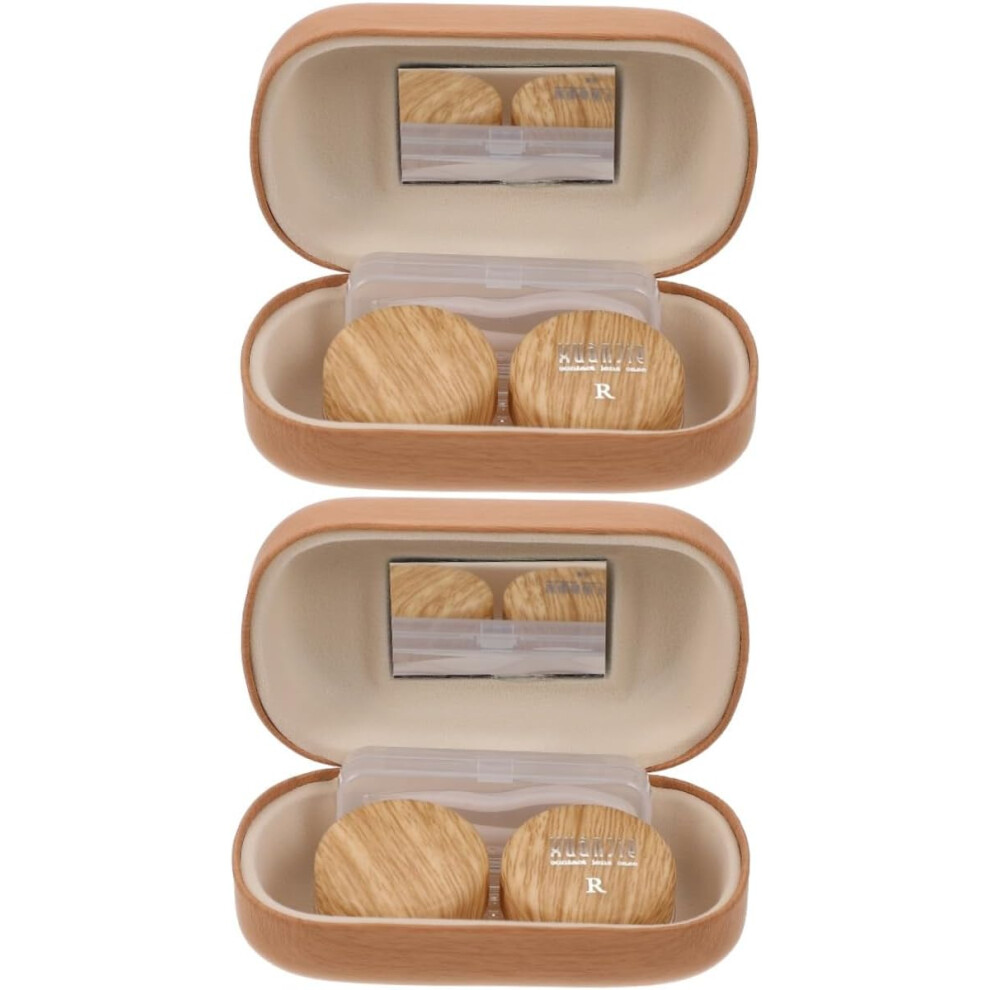 Hkhbjs 2 Sets Portable Lens Container Contact Lens Case Organizer Travel Supplies For Travel And Daily Use