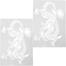 Šablony pro malování s vydlabaným motivem roku draka, 2 ks, opakovaně použitelné plastové šablony na zeď