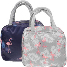 2er-Pack praktische Bento-Box-Taschen, isolierte Lunchtaschen, tragbar, wasserdicht, aus Nylon, leicht zu verstauen, ideal für Picknicks