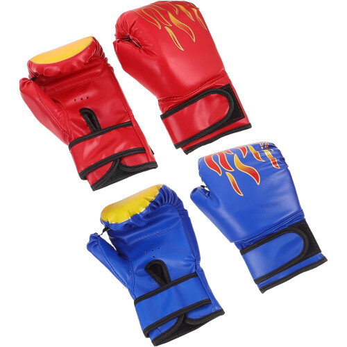2 pares Punching Mitts Set - Luvas de Sparring ventiladas de couro Pu