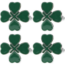 2 paia di gemelli in metallo a forma di cuore, accessori alla moda per camicie, portafortuna, quadrifoglio, gemelli