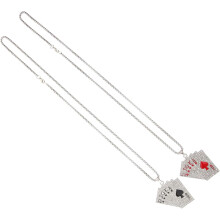 2er-Set Spielkarten-Halsketten, modische Kartenhalsketten für Damen und Herren, Poker-Accessoires für Freizeitkleidung