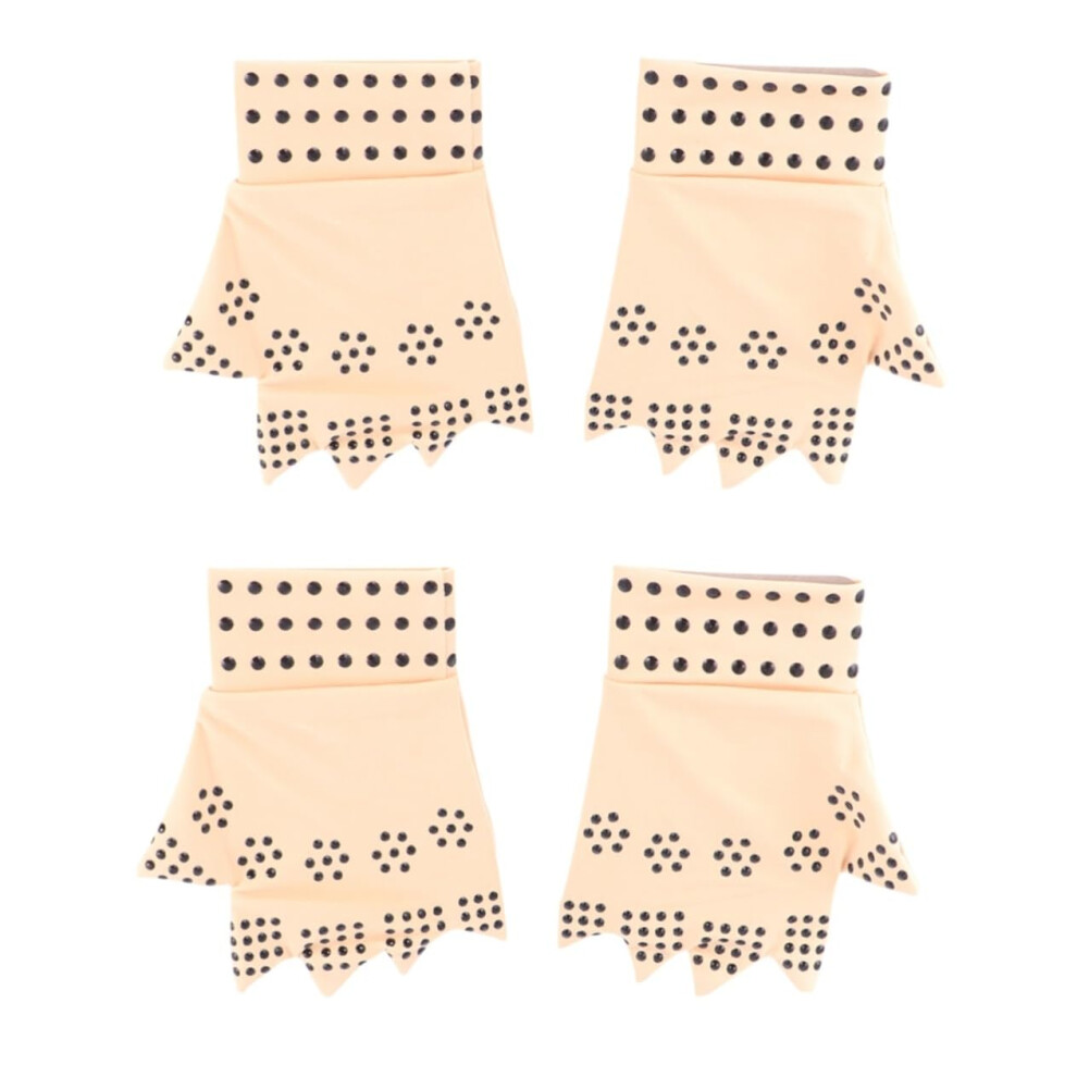 Hkhbjs Beige 2Pairs Arthritis Care Gloves Half-Finger Gloves For Recovery For Warmth And Grip In Winter