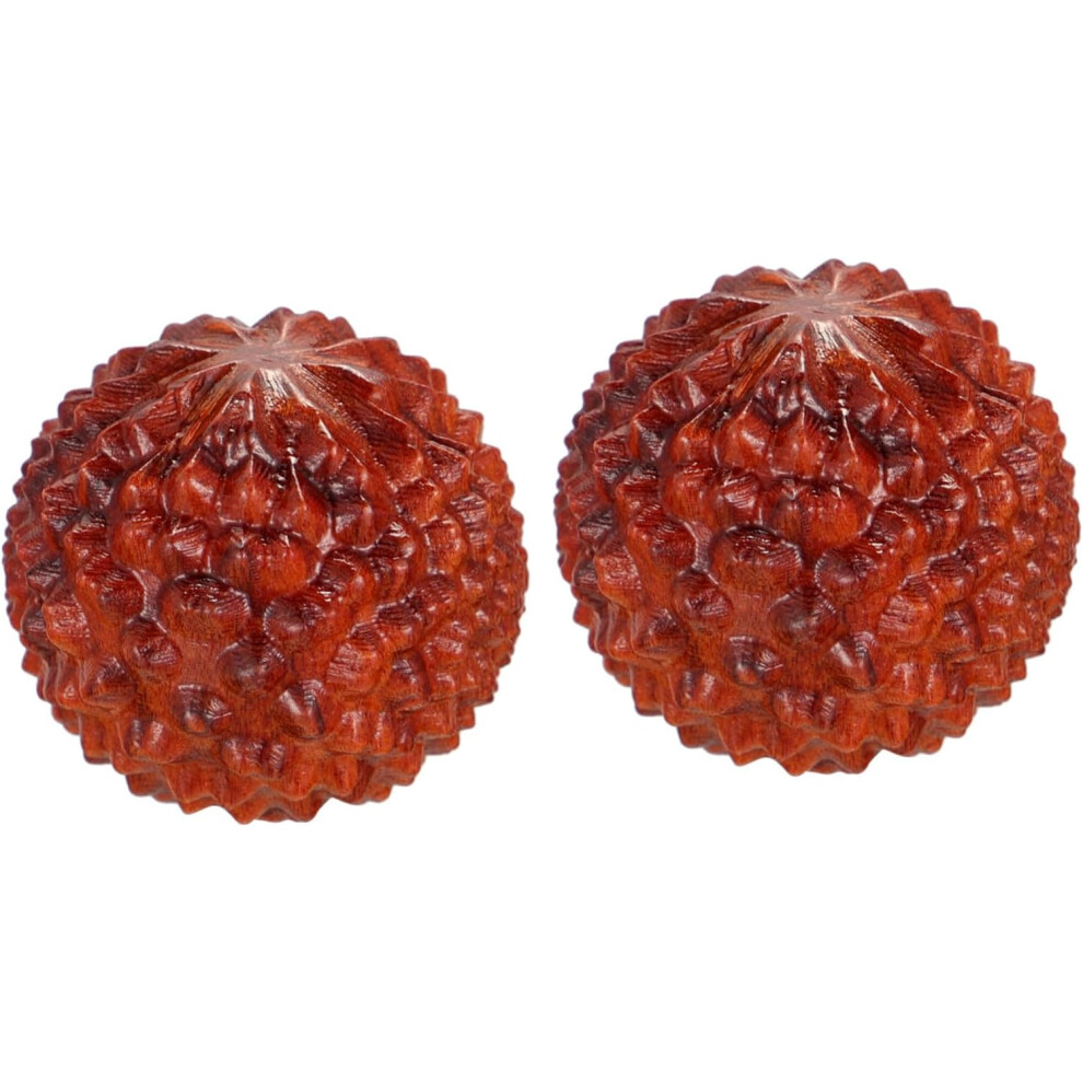 Hkhbjs Natural Huanghuali Wood Massage Balls 2Pcs Handheld Acupressure Decompression Ornaments