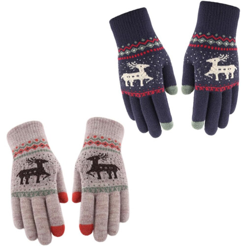 2 Paar gestrickte Touchscreen-Handschuhe für den Winter oder Autofahrerhandschuhe