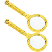 Lot de 2 loupes de bijoutier plaquées or, loupe de bureau pour bijoux