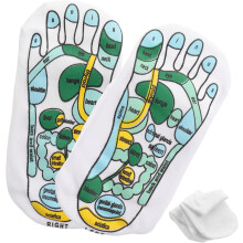 2 Paar Akupunktur-Socken für Fußreflexzonenmassage, Reflexzonenmassage-Socken für Frauen und Paare zur Entspannung vor dem Schlafengehen
