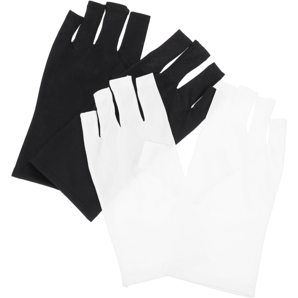 Hkhbjs 2Pairs Uv Prevention Gloves For Salon Manicure Nail Art Protector Uv Shield Sunscreen Gloves For Nail Lamp Use