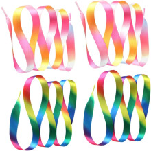 2 Paar Regenbogen-Schnürsenkel aus Polyester für Sportschuhe, Sneaker und Canvas