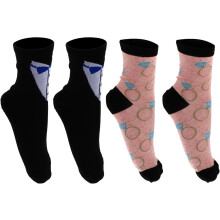 2 Paar Braut- und Bräutigam-Baumwollsocken, kniehohe Strümpfe für die Hochzeit, kreative Cartoon-Socken für Paare