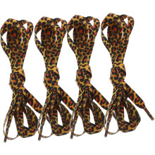 Leopardenmuster-Schnürsenkel, flache Schnürsenkel, klassisches Leopardenmuster, einfaches Einfädeln, 2 Paar modische Schnürsenkel