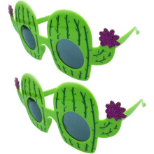 2 Paar hübsche Kaktusbrillen, Hawaii-Party-Lustige Requisiten, Praktische Party-Accessoires für Geburtstags-Fotoshootings