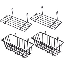 2er-Sets Regale mit Lochwand, schwarze Aufbewahrungskörbe, Hängekörbe für die Wand, schwarze Schrank-Lochwandkörbe, Lochwandkörbe