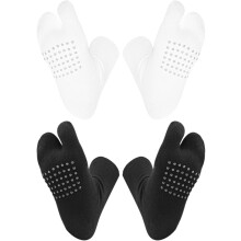 2 Paar Unisex Zehensocken aus Baumwolle mit Zehentrenner und rutschfester Silikonsohle