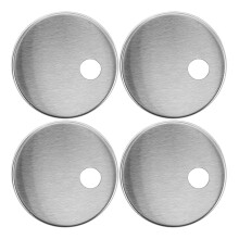 2 Pairs Practical Toilet Bolt Caps Stainless Steel Round Bolt Covers