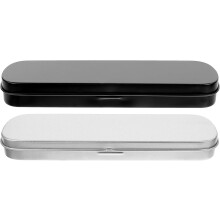 2pcs Metal Stationery Pen Box for Teen Students Scratch Resistant Flat Pencil Case Lid for Office School Supplies