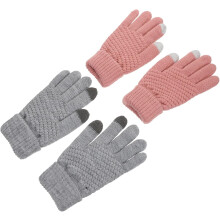 2 Paar warme Winterhandschuhe mit Touchscreen für Damen, geeignet für Outdoor-Aktivitäten wie Skifahren, Wandern, Angeln und Klettern