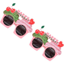 2er-Pack herzförmige Party-Sonnenbrillen für Damen, modisches Kirsch-Design, Brillenaccessoires