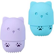 2pcs Silicone Powder Puff Holder with Cover for Makeup Sponge Storage Ventilated Design
