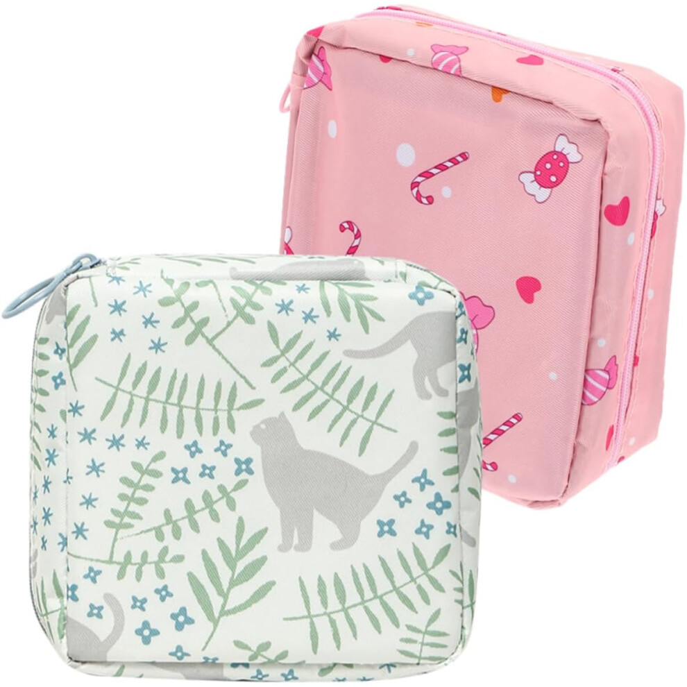 Hkhbjs 2Pcs Sanitary Napkin Storage Bag Reusable Period Pad Bag Compact Tampon Holder