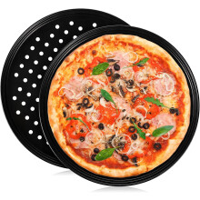 2er-Pack Pizzablech, Ofenform, runde Backform aus Kohlenstoffstahl