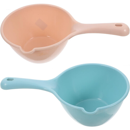 2pcs Plastic Water Ladle Set with Ergonomic Handle and Sturdy Design, Thick Bathing Spoon