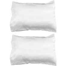 2 Kissenbezüge aus Polyester, einfarbig, aus Kunstseide, leicht und komfortabel