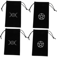 bolsas de tela con diseño de pentáculo para guardar cartas de tarot, con cierre de cordón, ideales para principiantes y para guardar manualidades.