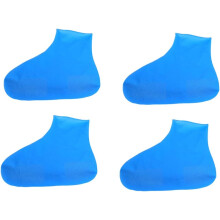 2 Paar blaue, verdickte Latex-Regenschuhüberzieher, verschleißfeste, rutschfeste und wasserdichte Überschuhe