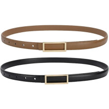 2er-Pack Damen-Taillengürtel aus dünnem PU-Leder, Vintage-Jeansgürtel, Sommer-Freizeitkleid-Accessoire 1
