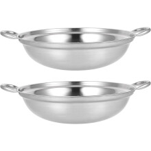2-teiliger Edelstahl-Topf mit Doppelgriffen, auslaufsicherem Design und leicht zu reinigenden Kochtöpfen