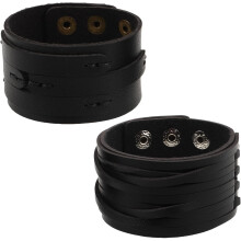 2er-Pack Herren-Armbänder im Punk-Stil aus PU-Leder mit breiten Nieten, dekorative Vintage-Armbänder