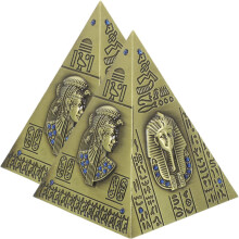 2-teiliges Pyramiden-Skulpturenset aus Zinklegierung mit hochrealistischer Reproduktion