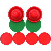 Airhockey-Schieber und rote Filzpucks, 96 mm Hockeygriffe, 8-teiliges Ersatzpack