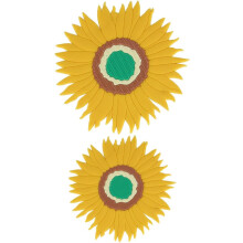 2 Stück hitzebeständige, rutschfeste PVC-Platzsets in Sonnenblumenform, Mehrzweck-Küchenmatten