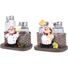 2er-Set Pfefferstreuer, Gewürzbehälter, 8,9 x 8,9 x 17,8 cm, Glasharz, stilvolle Küchendekoration