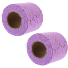 2 Rollen 6 cm breites, goldfarbenes Sternennetzband zum Basteln von Haarschleifen und Kopfschmuck