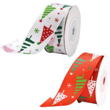 2 Rollen Weihnachtsband, Verpackungsband, bedrucktes Geschenkband für Weihnachtsbaumschmuck, Heimpartys und Veranstaltungen