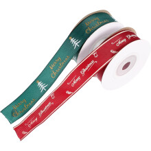 2 Rollen Weihnachtsbaum-Dekorationsband, breites Verpackungsband für Weihnachten, zum Selbstbedrucken, für Kartonverpackungen