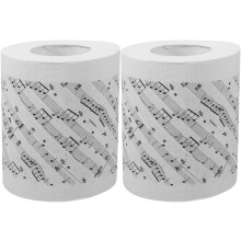 Papel higiénico con notas musicales, 2 rollos, suave y creativo, para el baño, con estampado musical para la decoración del hogar.