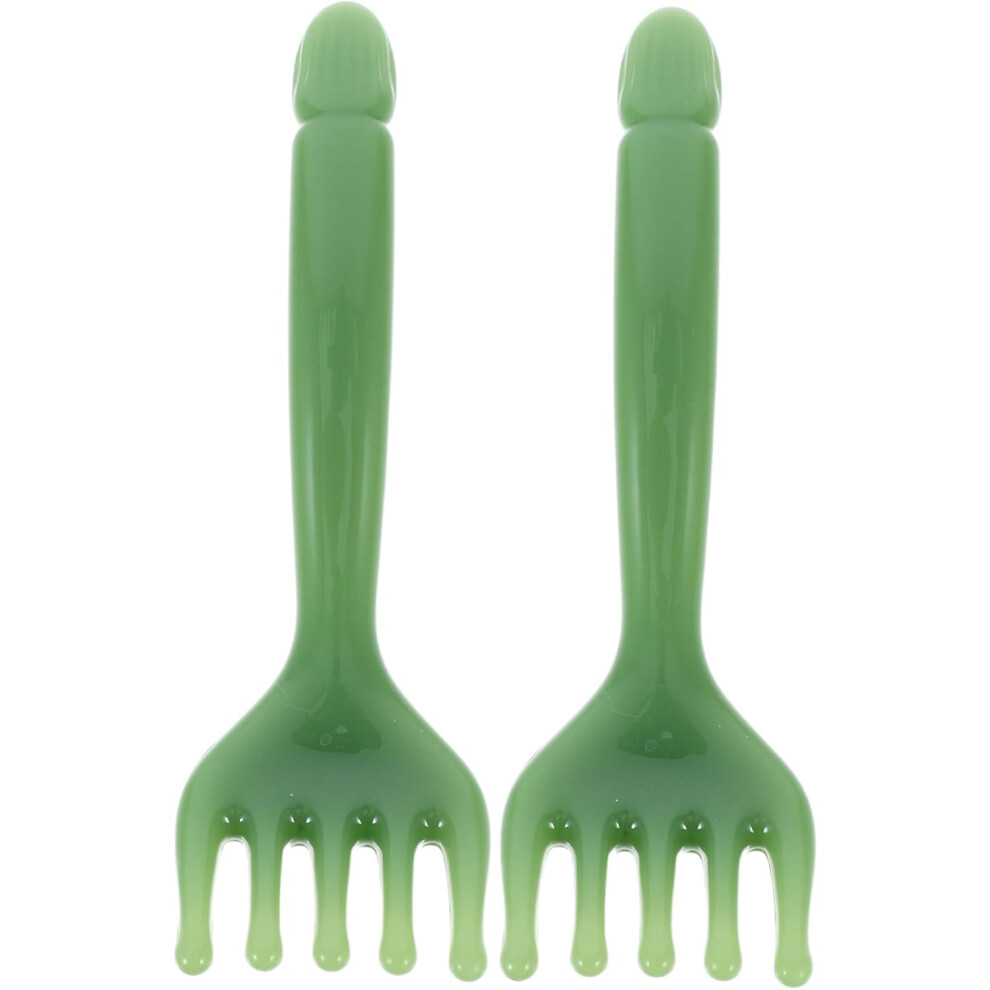Hkhbjs Green Scalp Massager Comb 2Pcs Resin Gua Sha Manual Head Scraper Tool