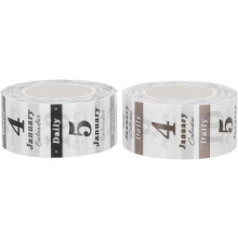 365-Tage-Datumsetiketten und Zahlenaufkleber für Planer – Ästhetisches Papierklebeband-Set in Schwarz-Weiß